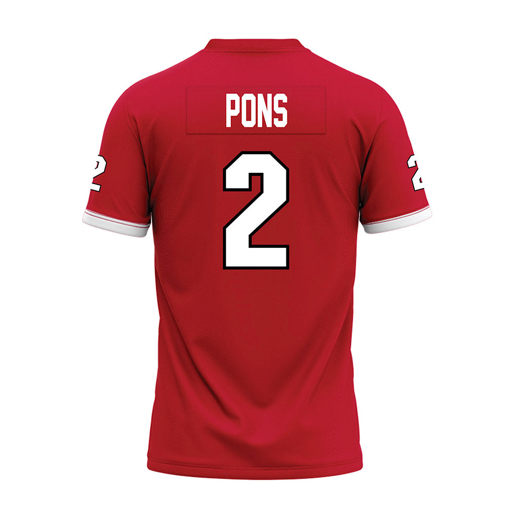 Miami of Ohio - NCAA Football : Jackson Pons - 2023 Red Premium Football Jersey-1