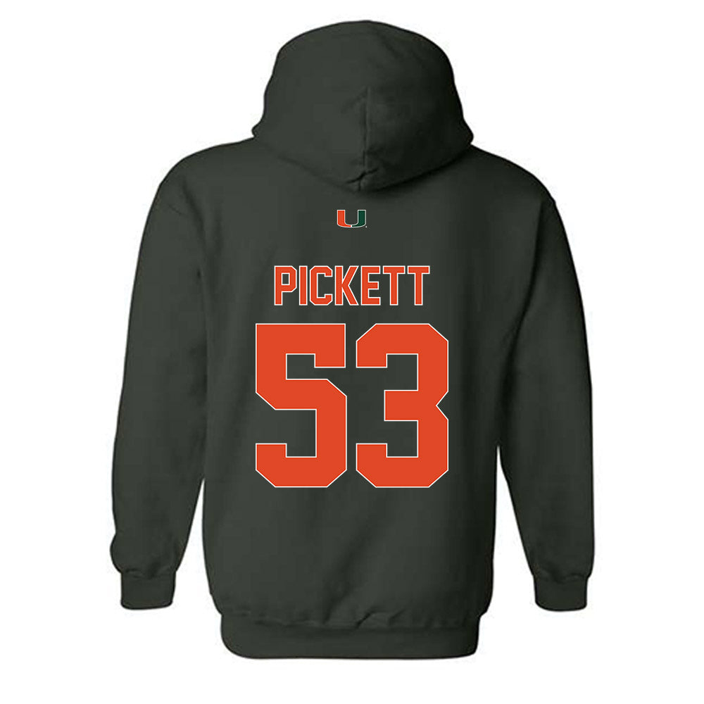 Miami - NCAA Football : Canon Pickett - Classic Shersey Hooded Sweatshirt-1
