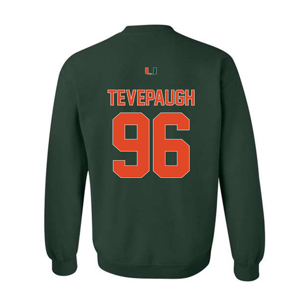 Miami - NCAA Football : Tucker Tevepaugh - Classic Shersey Crewneck Sweatshirt-1