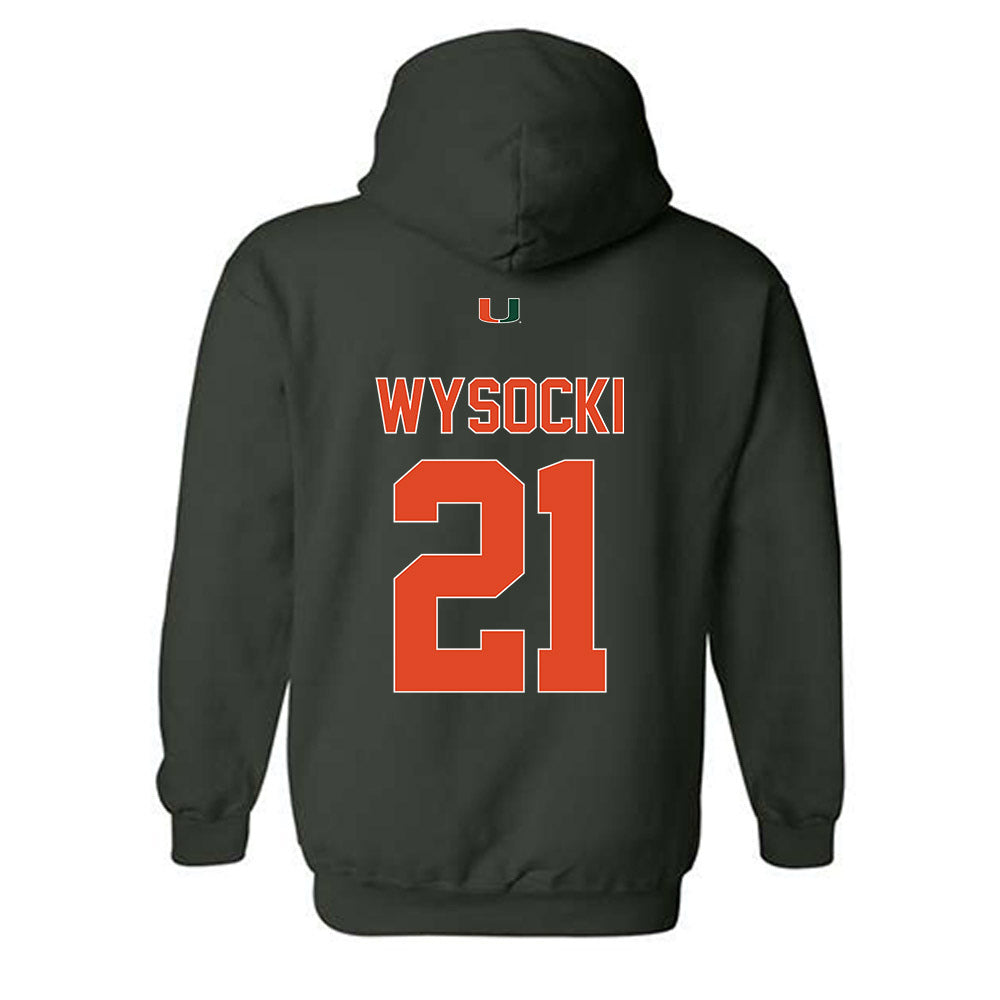 Miami - NCAA Women's Soccer : Carlie Wysocki - Classic Shersey Hooded Sweatshirt-1