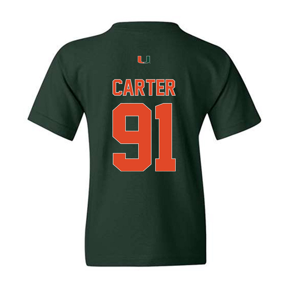 Miami - NCAA Football : Jarquez Carter - Classic Shersey Youth T-Shirt-1