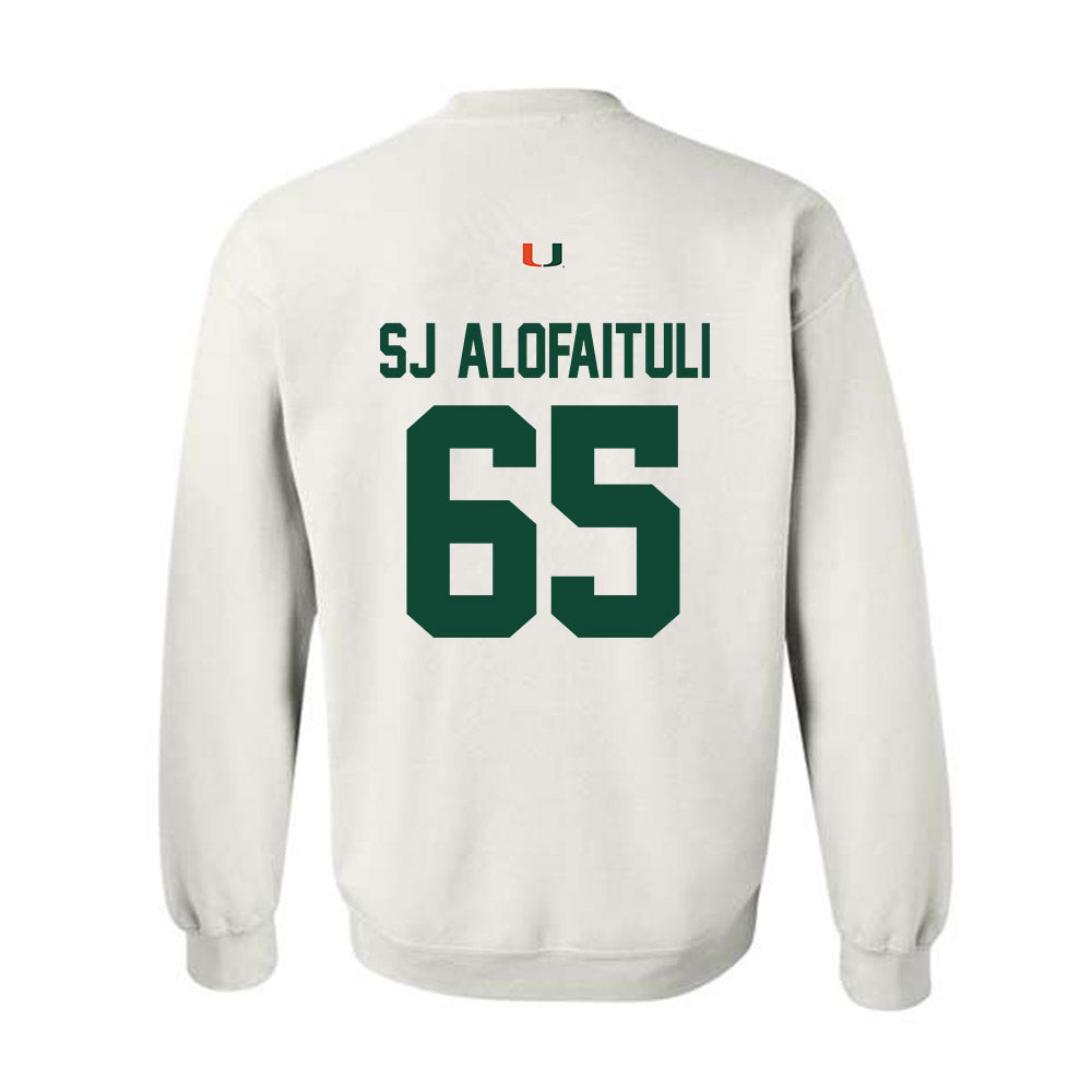 Miami - NCAA Football : Seuseu "SJ" Alofaituli - Classic Shersey Crewneck Sweatshirt-1
