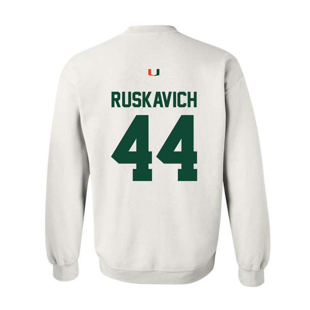Miami - NCAA Football : Owen Ruskavich - Classic Shersey Crewneck Sweatshirt-1