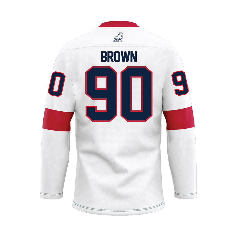 Samford - NCAA Football : Danny Brown - White Hockey Jersey-1