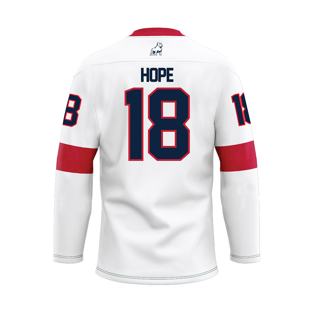 Samford - NCAA Football : Owen Hope - White Hockey Jersey-1