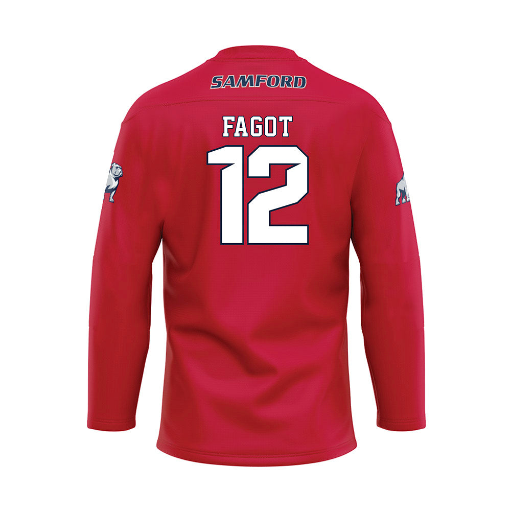 Samford - NCAA Baseball : Christopher Fagot - Red Hockey Jersey-1