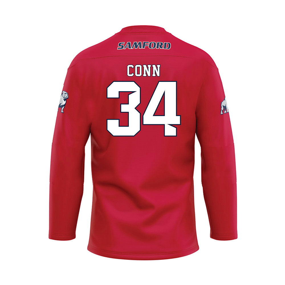 Samford - NCAA Football : Spencer Conn - Red Hockey Jersey-1