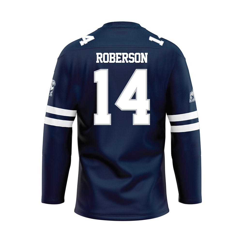 Samford - NCAA Women's Basketball : Makayla Roberson - Blue Hockey Jersey-1