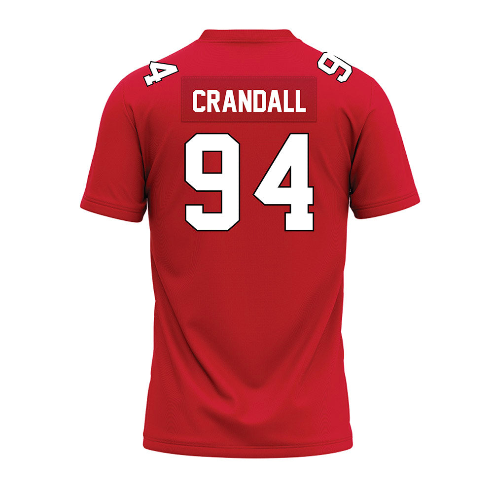 Illinois State - NCAA Football : Josh Crandall - Red Premium Football Jersey-1