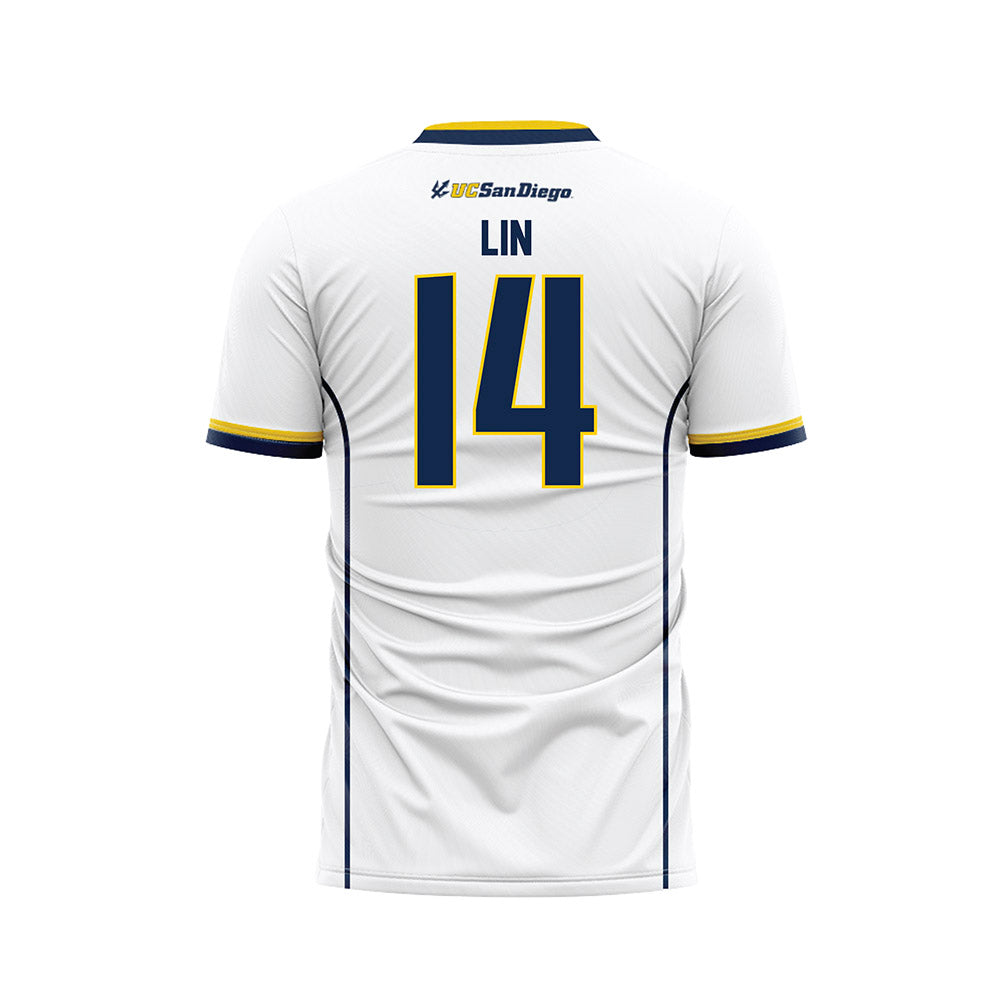 UCSD - NCAA Women's Soccer : Talisa Lin - White Soccer Jersey-1