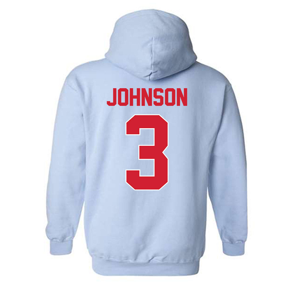 Ole Miss - NCAA Men's Basketball : Koren Johnson - Classic Shersey Hooded Sweatshirt-1