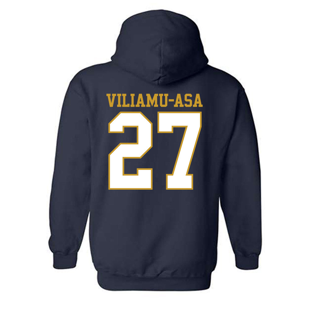 Notre Dame - NCAA Football : Kyngstonn Viliamu-Asa - Generic Shersey Hooded Sweatshirt-1