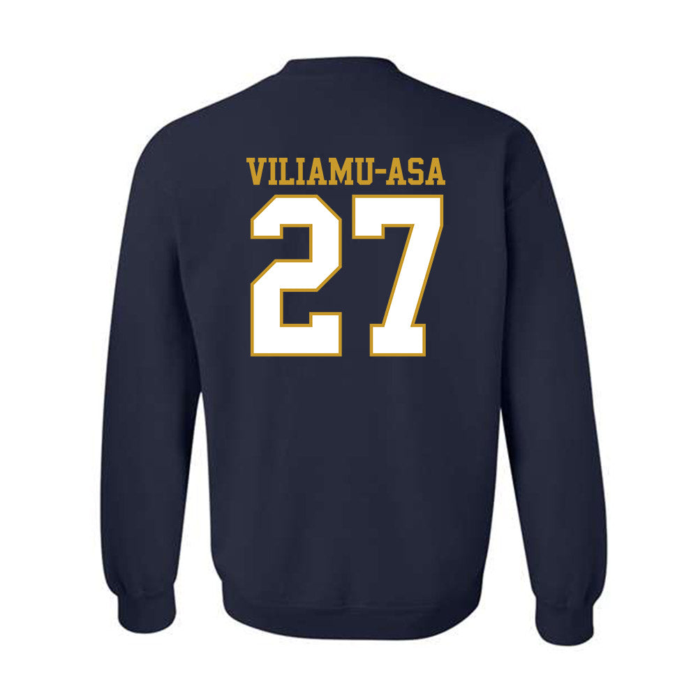 Notre Dame - NCAA Football : Kyngstonn Viliamu-Asa - Generic Shersey Crewneck Sweatshirt-1