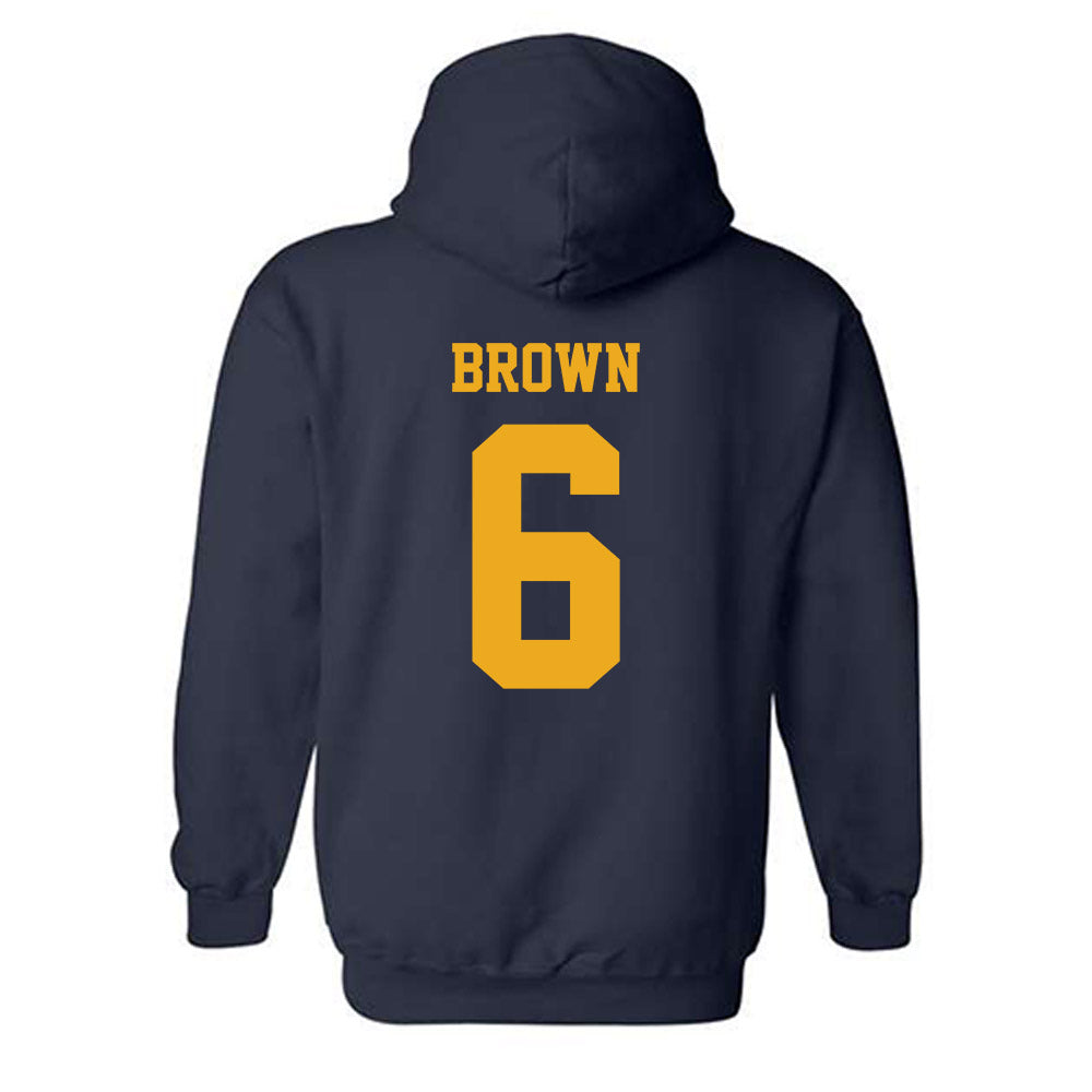 West Virginia - NCAA Football : Max Brown - Classic Shersey Hooded Sweatshirt-1