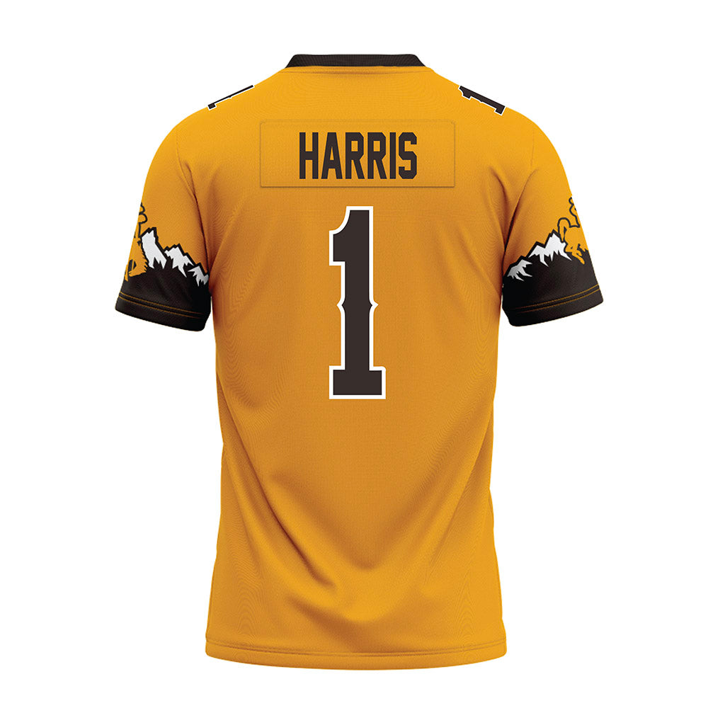 Wyoming - NCAA Football : Samuel Harris - Gold Premium Football Jersey-1