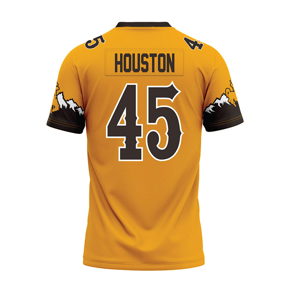 Wyoming - NCAA Football : Charlie Houston - Gold Premium Football Jersey-1