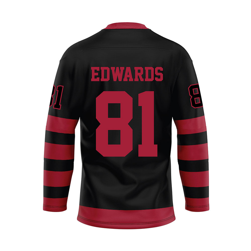 Alabama - NCAA Football : Kaleb Edwards - Black Hockey Jersey-1