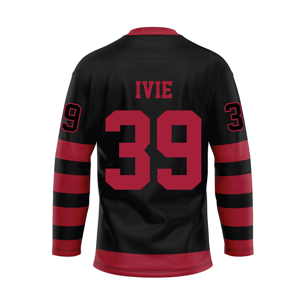 Alabama - NCAA Football : Jake Ivie - Black Hockey Jersey-1