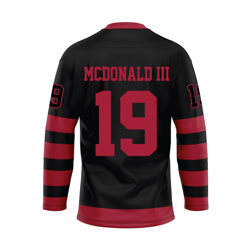 Alabama - NCAA Football : Chuck McDonald III - Black Hockey Jersey-1