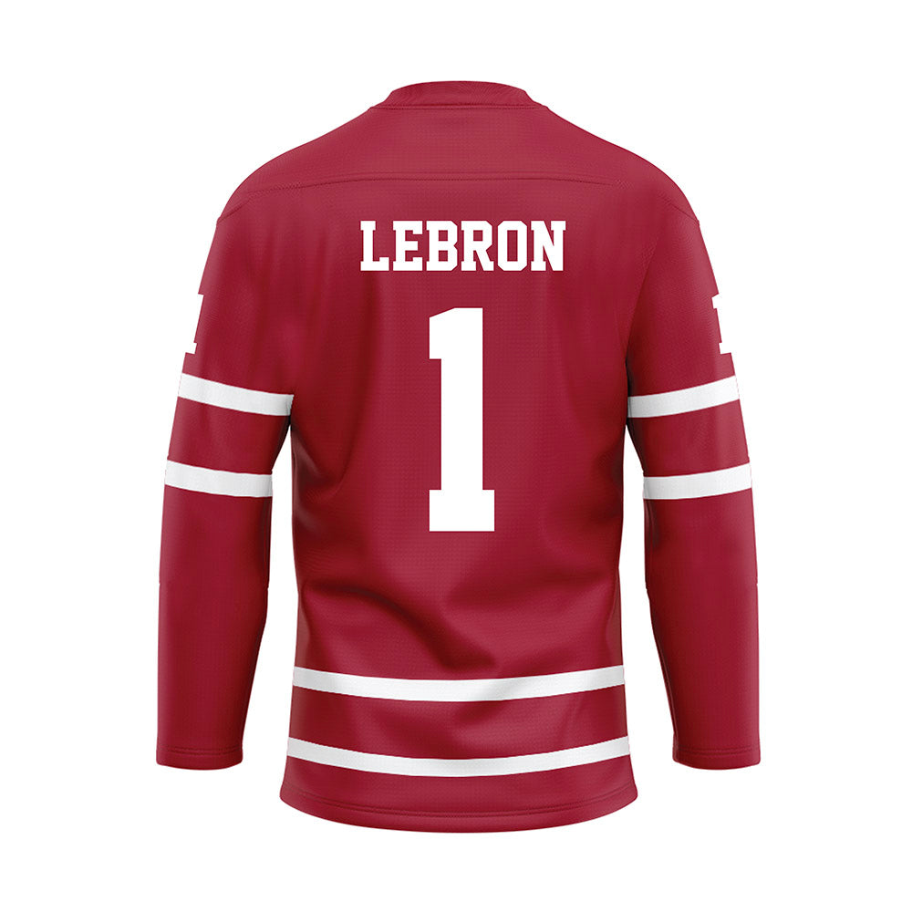 Alabama - NCAA Baseball : Justin Lebron - Crimson Hockey Jersey