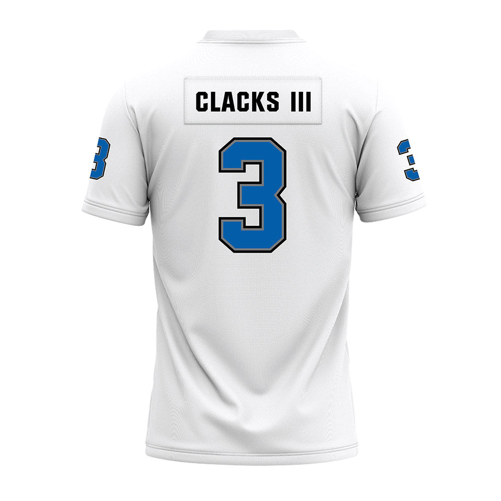 Buffalo - NCAA Football : Pat Clacks III - White Premium Football Jersey-1