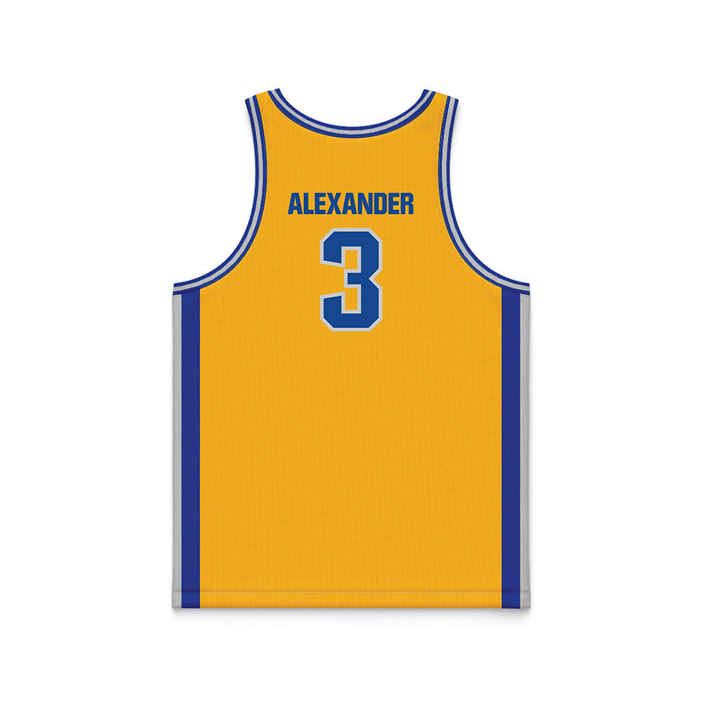 SJSU - NCAA Women's Basketball : Mecca Alexander - Gold Basketball Jersey-1