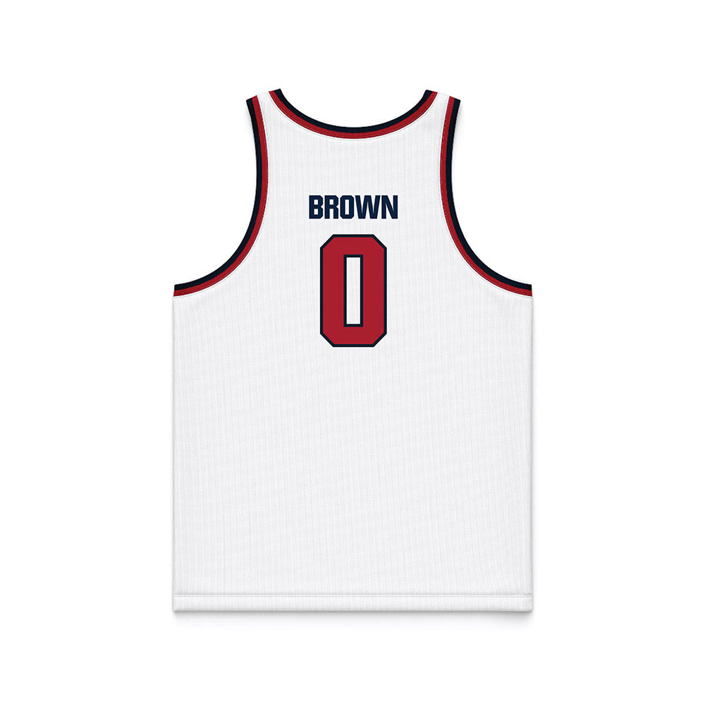 Dallas Baptist - NCAA Men's Basketball : Xavion Brown - White Basketball Jersey-1