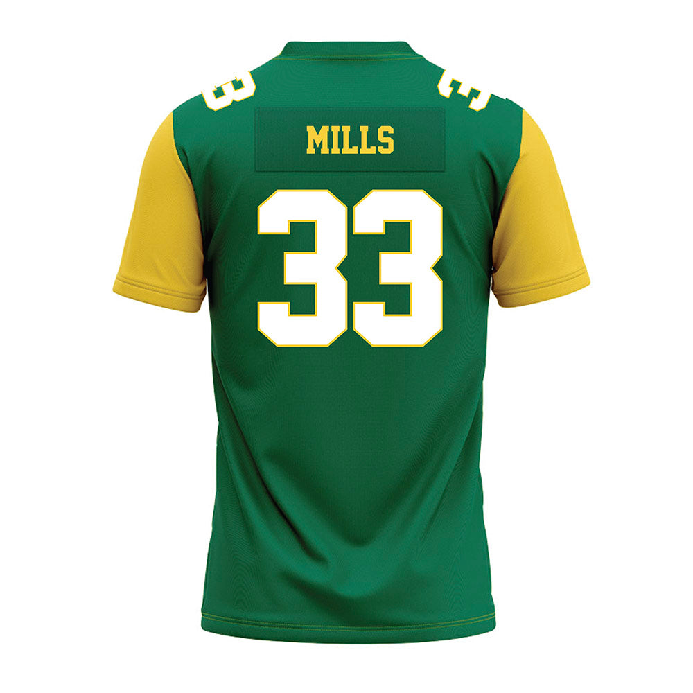 Norfolk State - NCAA Football : Edward Mills - Green Premium Football Jersey-1