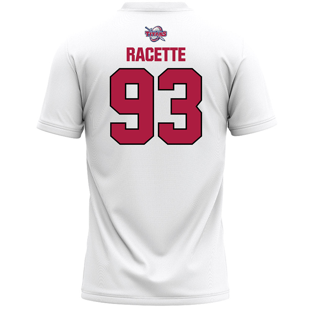 Detroit Mercy - NCAA Men's Lacrosse : Whales Racette - White Lacrosse Jersey -1