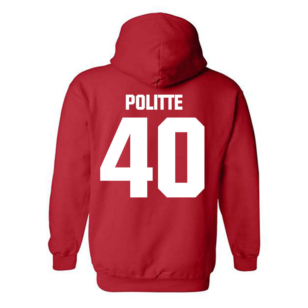 Bradley - NCAA Baseball : Drew Politte - Classic Shersey Hooded Sweatshirt-1