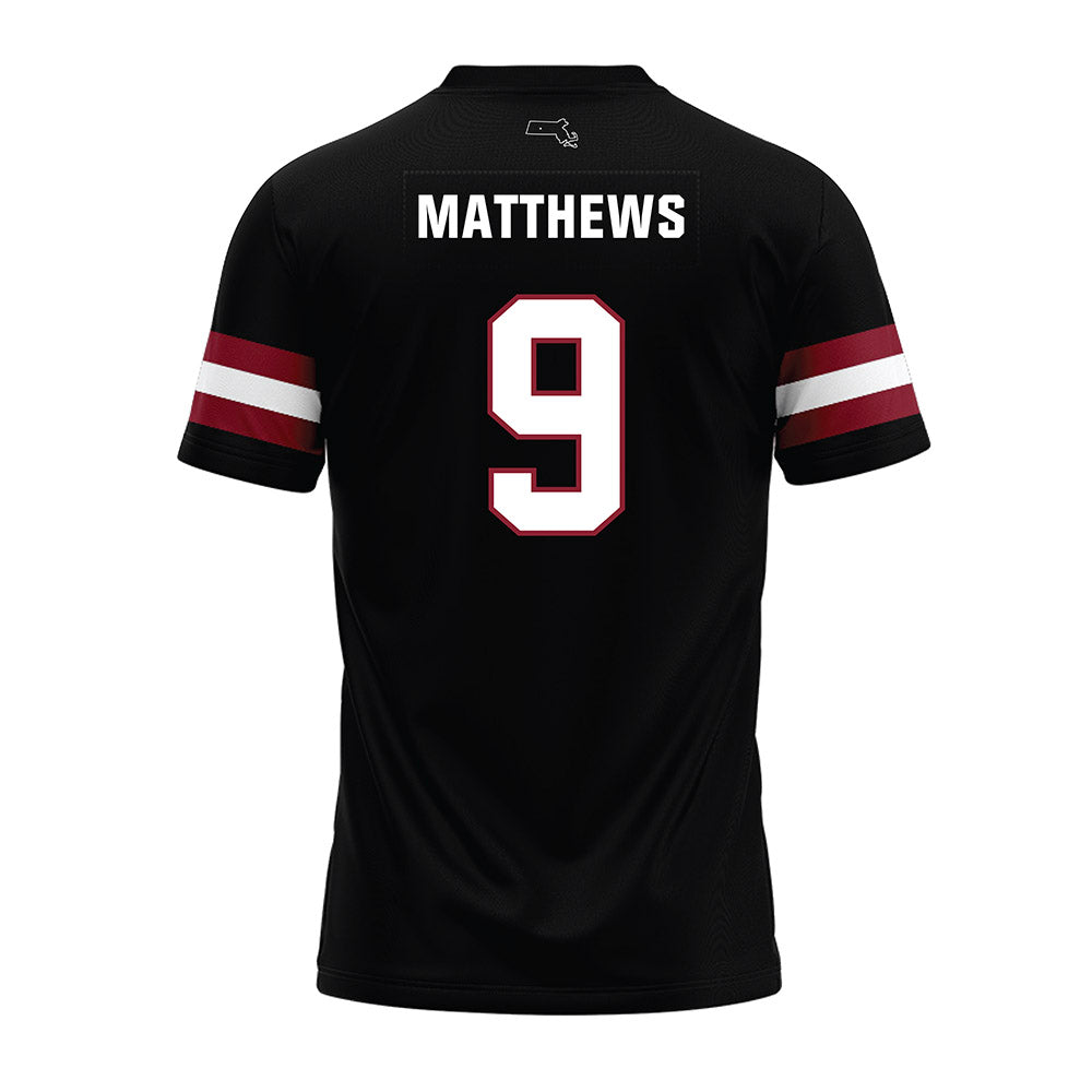 UMass - NCAA Football : Devin Matthews - Black Premium Football Jersey-1