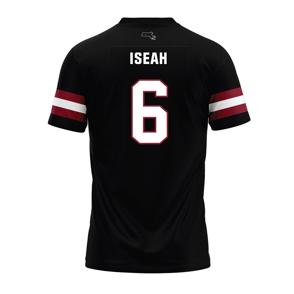 UMass - NCAA Football : Joshua Iseah - Black Premium Football Jersey-1
