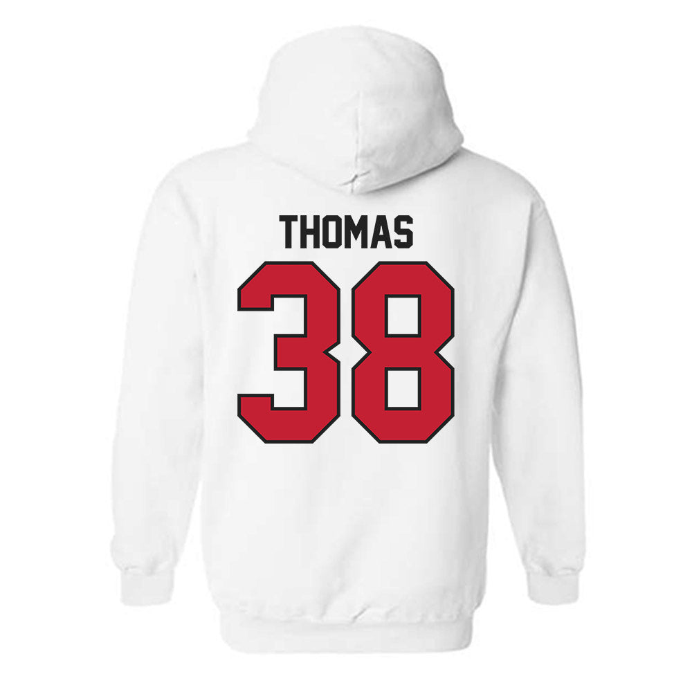 Ball State - NCAA Baseball : Kenskey Thomas - Classic Shersey Hooded Sweatshirt-1