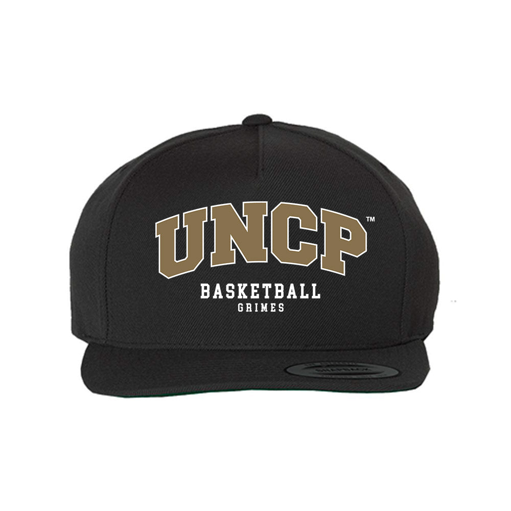UNC Pembroke - NCAA Men's Basketball : Justin Grimes - Snapback Hat-0