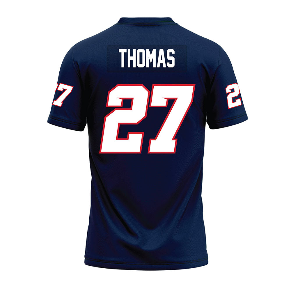 Fresno State - NCAA Football : Tariq Thomas - Navy Premium Football Jersey-1