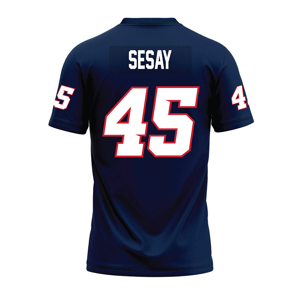 Fresno State - NCAA Football : Zephaniah Sesay - Navy Premium Football Jersey-1