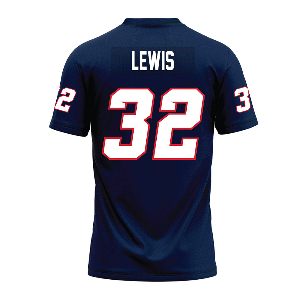 Fresno State - NCAA Football : Ryan Lewis - Navy Premium Football Jersey-1