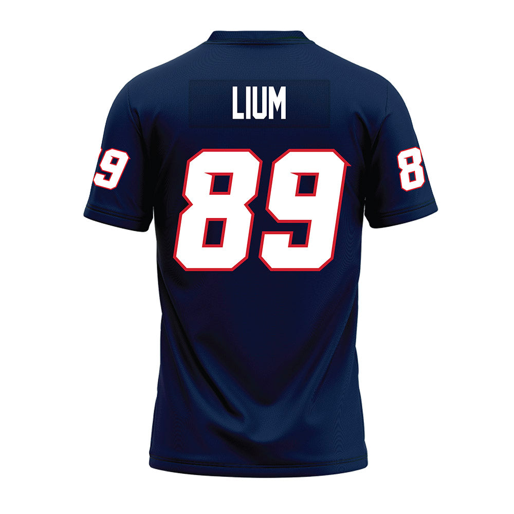 Fresno State - NCAA Football : Brock Lium - Navy Premium Football Jersey-1