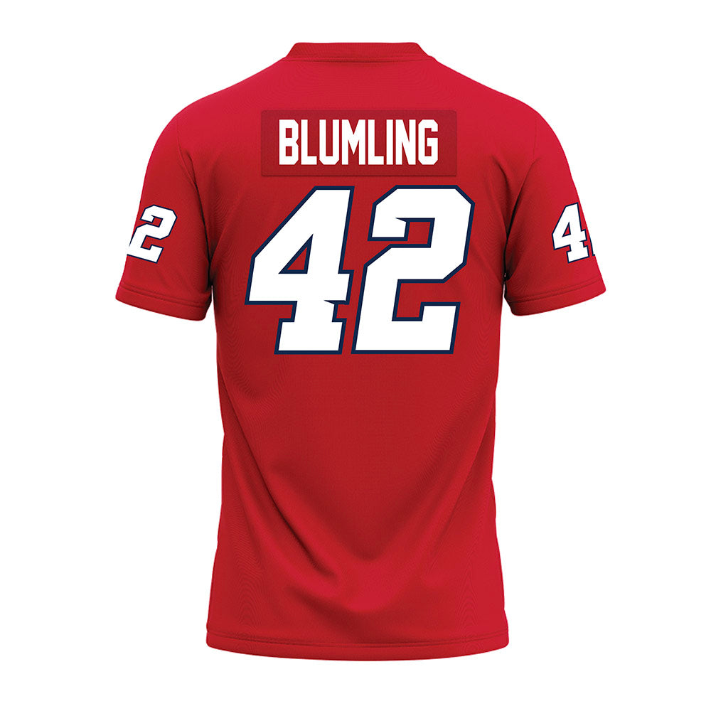 Fresno State - NCAA Football : Lucas Blumling - Red Premium Football Jersey-1