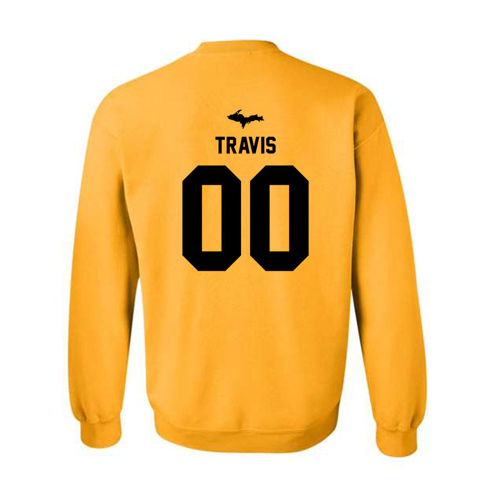 Michigan Tech - NCAA Football : Jiovanni Travis - Generic Shersey Crewneck Sweatshirt-1