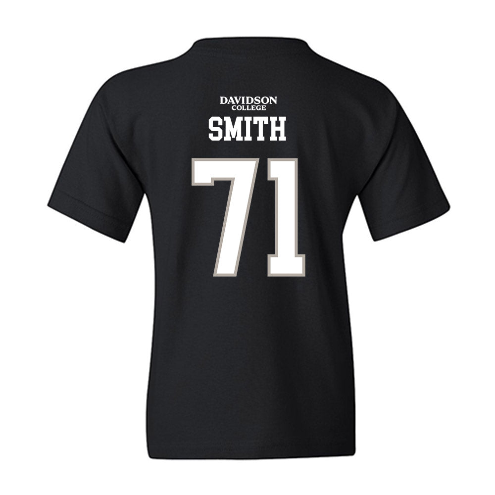 Davidson - NCAA Football : Cole Smith - Black Replica Shersey Youth T-Shirt-1