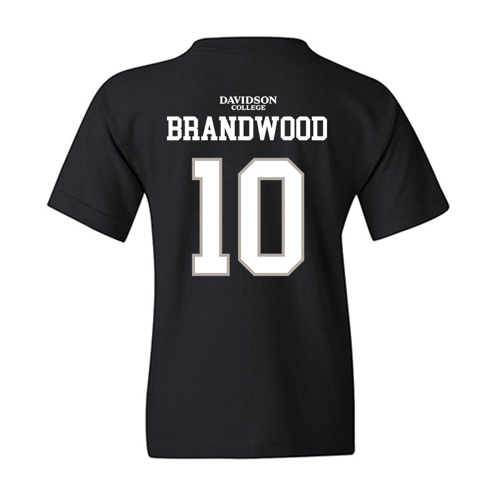 Davidson - NCAA Football : Gavin Brandwood - Black Replica Shersey Youth T-Shirt-1