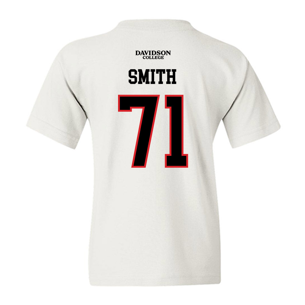 Davidson - NCAA Football : Cole Smith - White Replica Shersey Youth T-Shirt-1