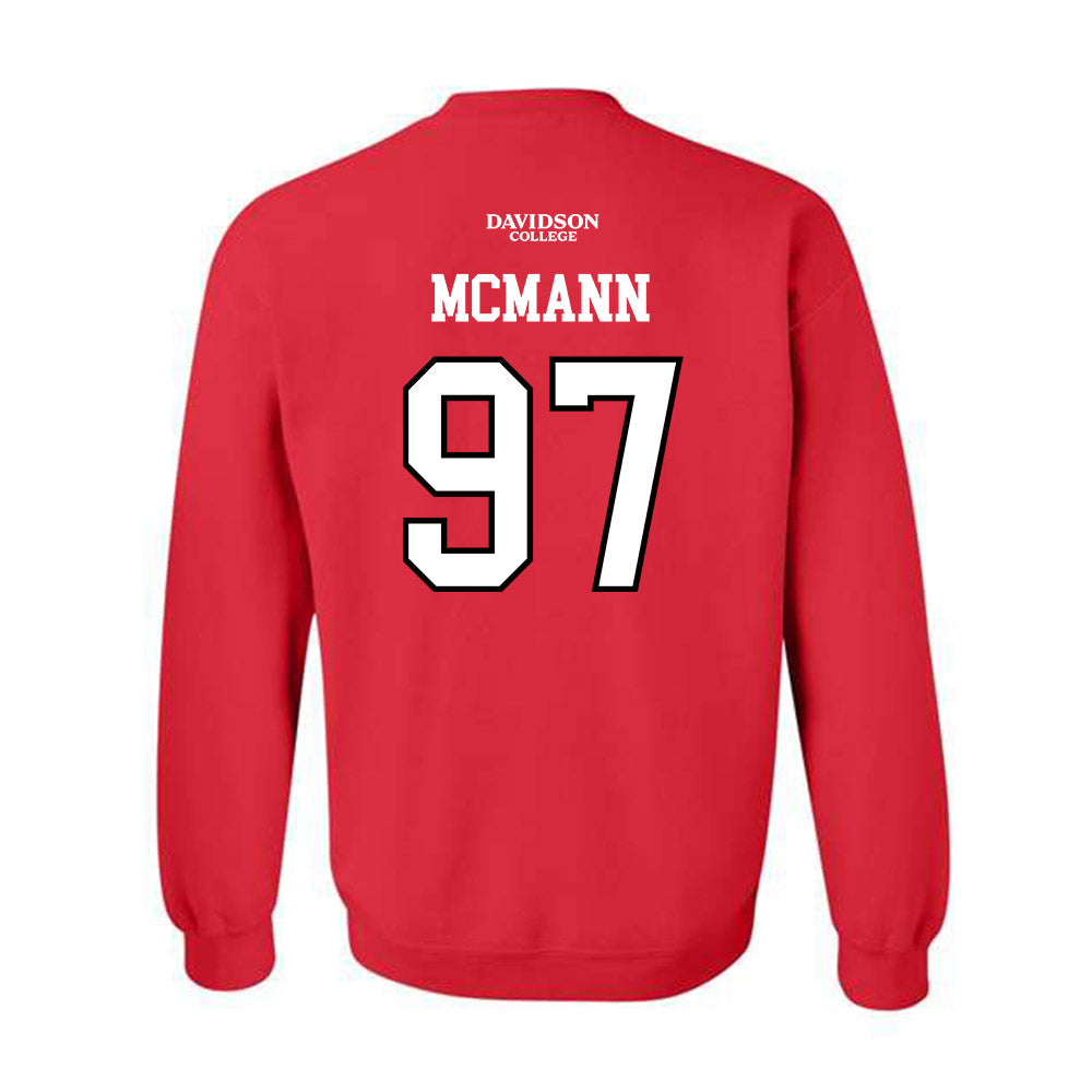 Davidson - NCAA Football : Liam McMann - Orange Crewneck Sweatshirt-1