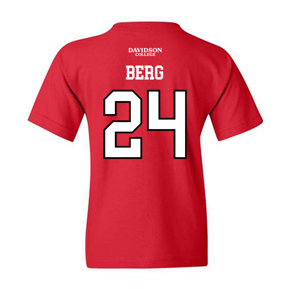 Davidson - NCAA Football : Brodey Berg - Orange Youth T-Shirt-1