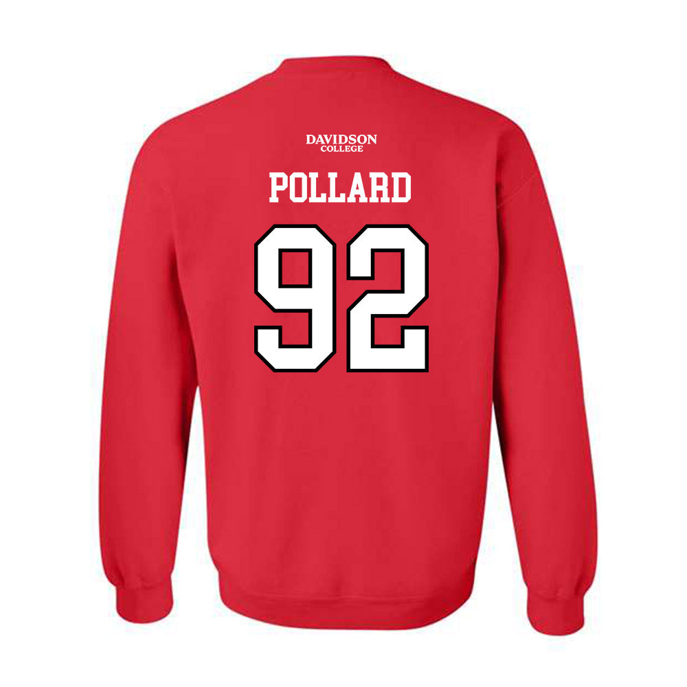 Davidson - NCAA Football : Zavier Pollard - Orange Crewneck Sweatshirt-1
