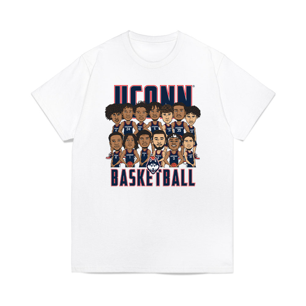UConn - NCAA Men's Basketball : - Team Caricature Premium T-Shirt-0