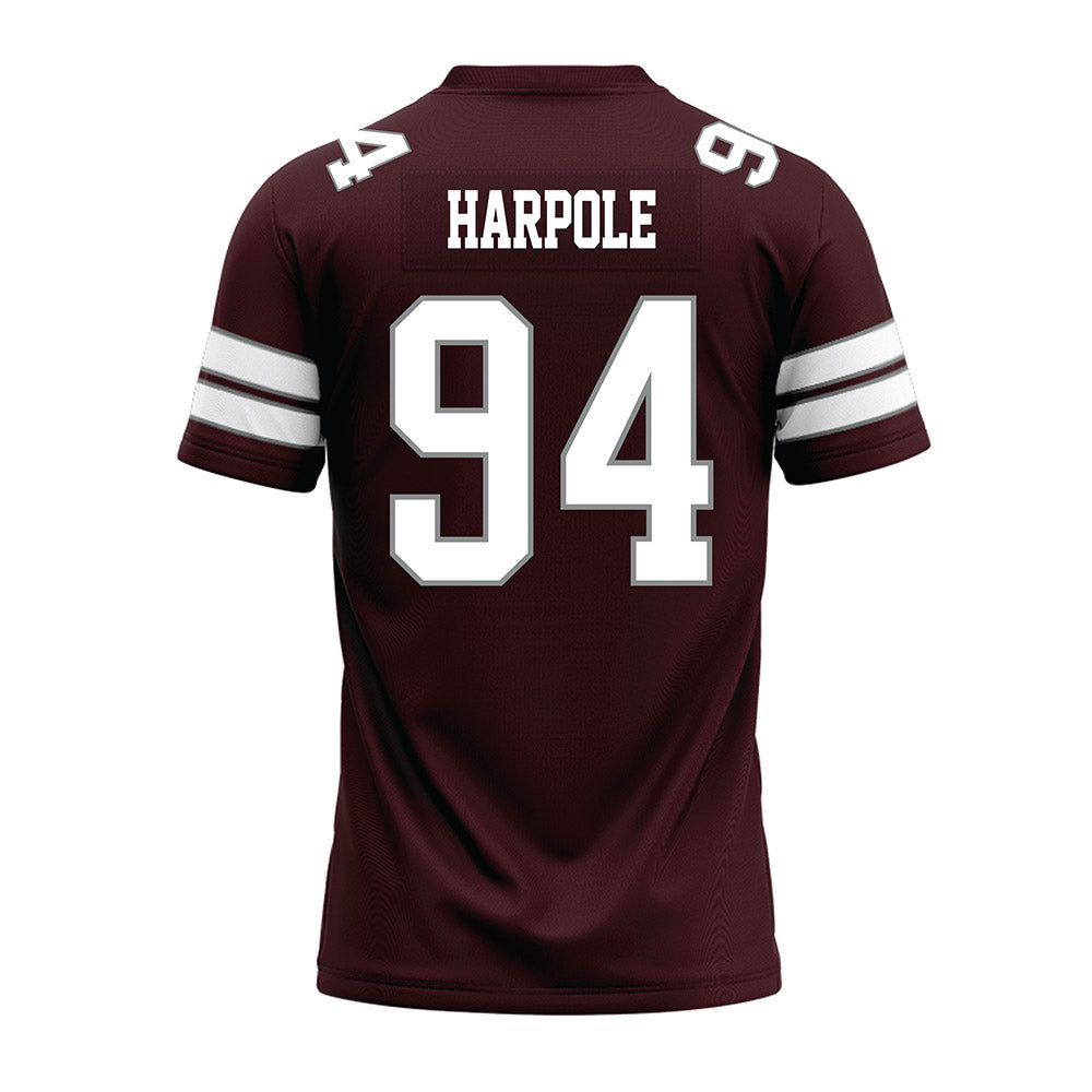 Montana - NCAA Football : Cole Harpole - Maroon Premium Football Jersey-1