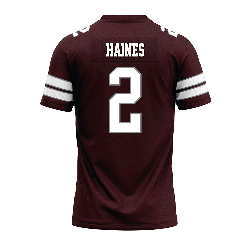 Montana - NCAA Football : Hunter Haines - Maroon Premium Football Jersey-1
