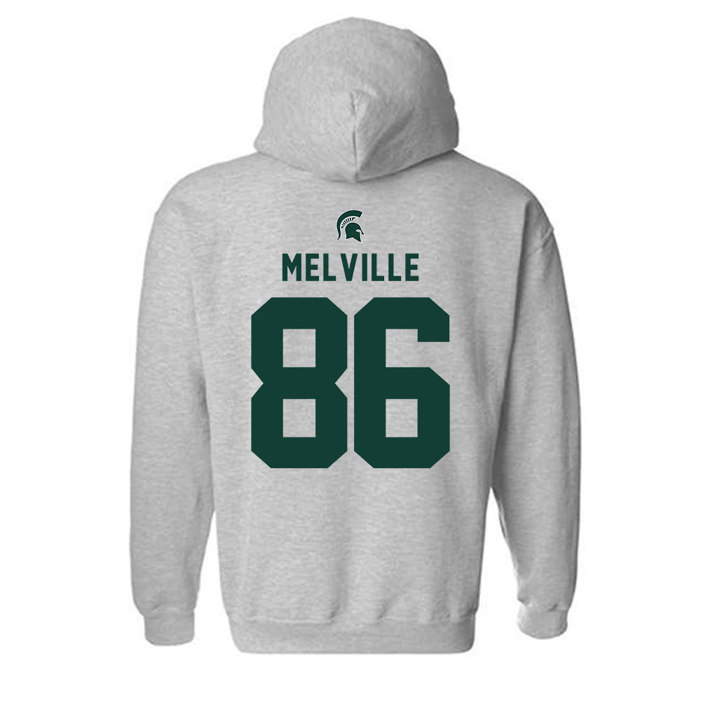 Michigan State - NCAA Football : Ethan Melville - Generic Shersey Hooded Sweatshirt-1